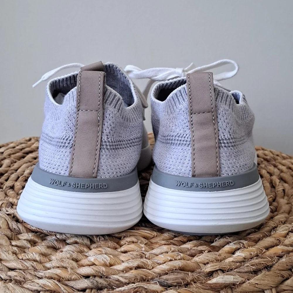 Wolf & Sherpherd Men Supremeknit Grey/White Athleisure/Preppy Slip On Sneakers 8